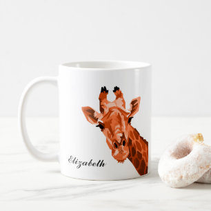 Caneca De Café Orange Giraffe Pop Art Personalizado Coffee Mug