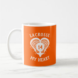 Caneca De Café Orange Lacrosse My Heart