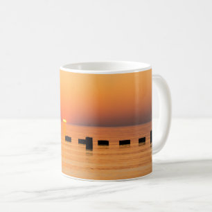 Caneca de Café Orange Lake Sunrise