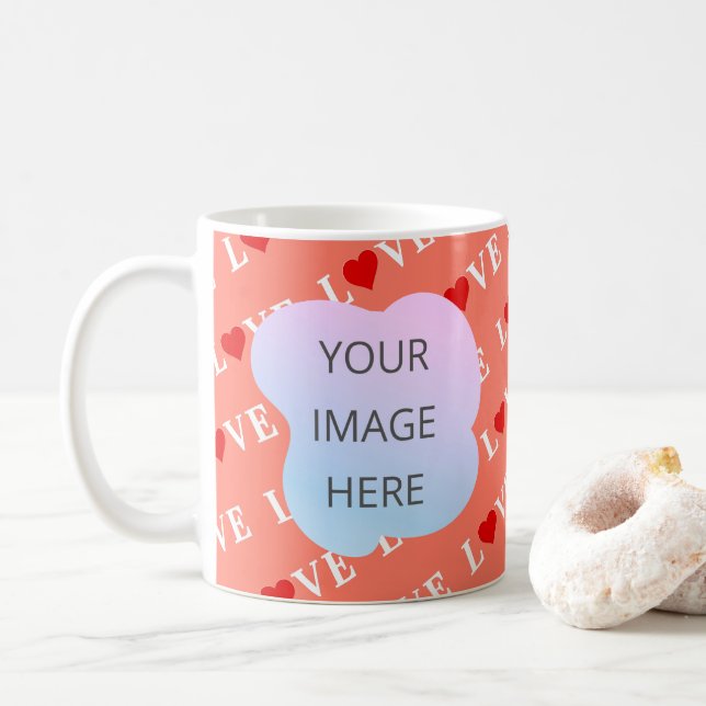 Caneca De Café Orange LOVE Heart (Com Donut)