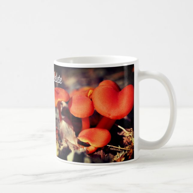 Caneca De Café Orange Mushrooms Nature Personalized (Direita)