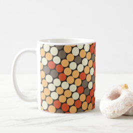 Caneca De Café Orange retro dots