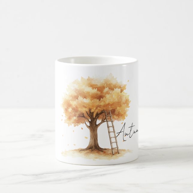 Caneca De Café Orange Tree Leaves Ladder (Centro)