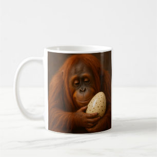 Caneca De Café Orangutan Holding Egg