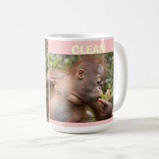 Caneca De Café Orangutan Limpo e Sujo