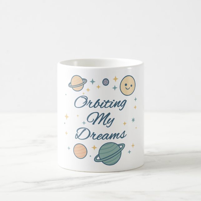 Caneca De Café Orbitando meus sonhos (Centro)
