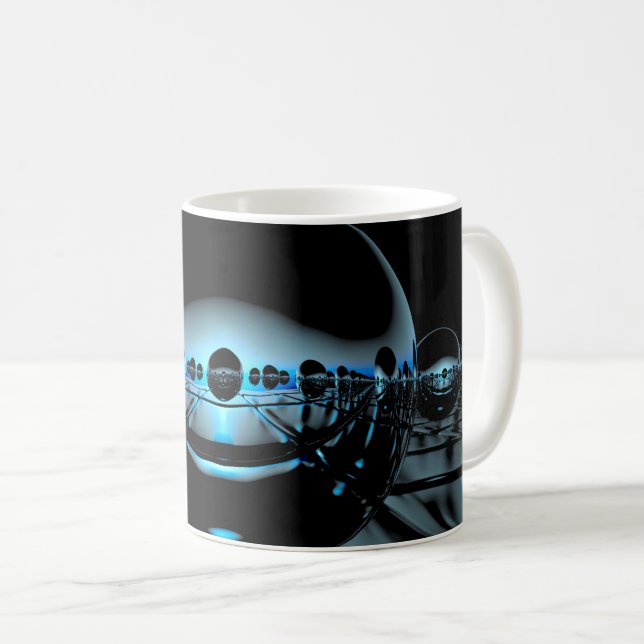 Caneca De Café Órbitos Metálicos Misteriosos Numa Luz Azul Pálida (Frente Esquerda)