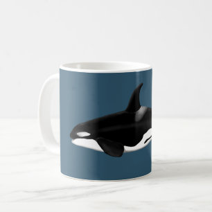 Caneca De Café Orca Mug em azul escuro