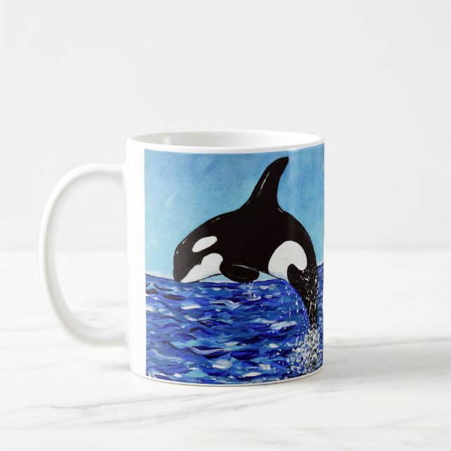 Caneca De Café Orca no quadro azul (Esquerda)