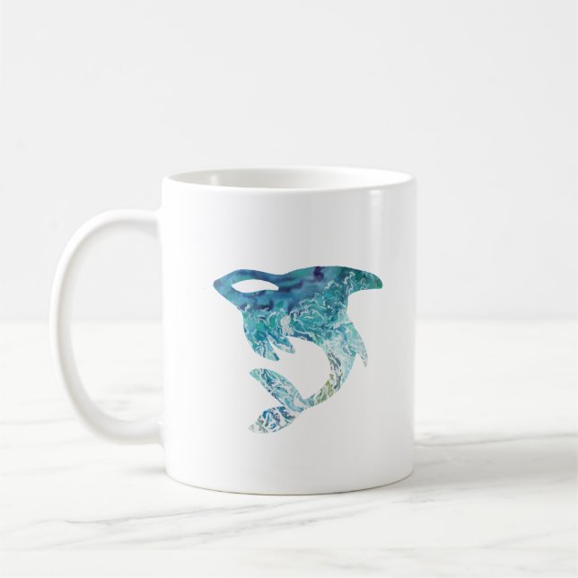 Caneca De Café Orca Ocean Waves Tattoo (Esquerda)