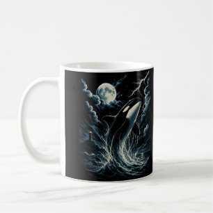 Caneca De Café Orca Vintage Lua da Meia-Noite Anos 90