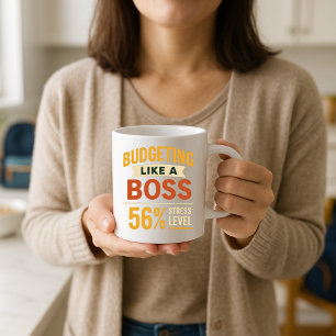 Caneca De Café Orçamento Como um Chefe Engraçado Nível de Estress