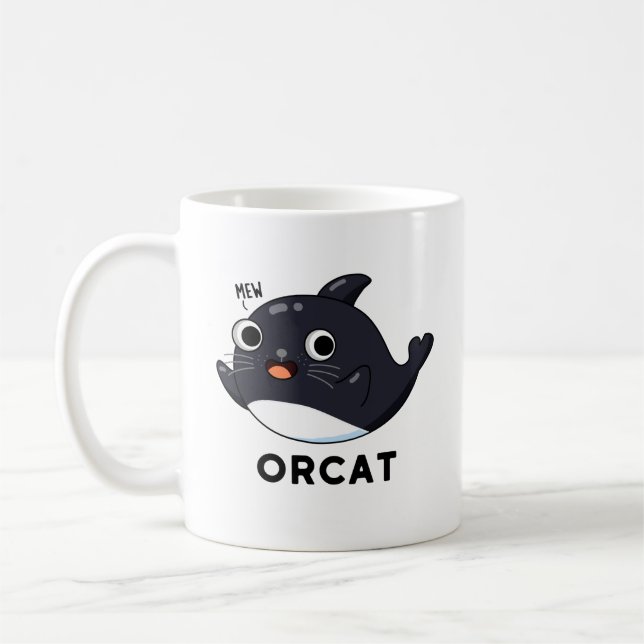 Caneca De Café Orcat Funny Cat Orca Pun (Esquerda)