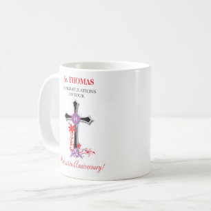 Caneca De Café Ordenação do Padre 45º Aniversário da Cruz Neg