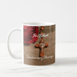 Caneca De Café Ordenação do Padre Rosa vermelha e Rosário