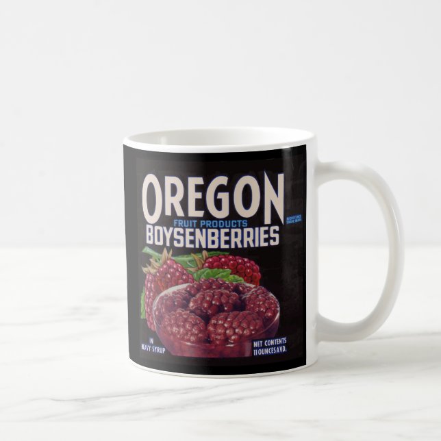 Caneca De Café Oregon Boysenberry dos anos 40 pode rotular impres (Direita)