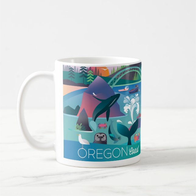Caneca De Café Oregon Coast 11oz ou 15oz Mug (Esquerda)