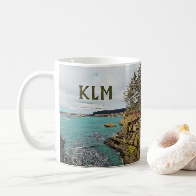 Caneca De Café Oregon Coast Personalized Mug (Com Donut)