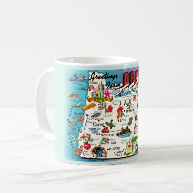 Caneca De Café Oregon Map Mug (Frente Esquerda)
