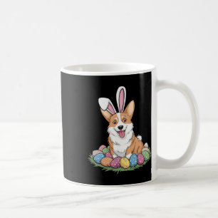 Caneca De Café Orelhas de Coelho Corgi Fofo Caça ao Ovo de Páscoa