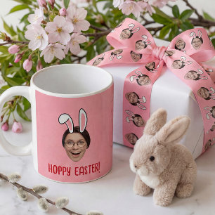 Caneca De Café Orelhas de Coelho da Páscoa Engraçado com Foto Per