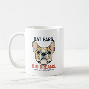 Caneca De Café Orelhas de Morcego Grandes Sonhos French Bulldog C