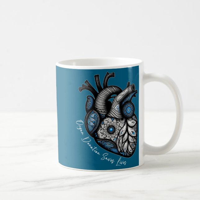 Caneca De Café Organ Donation Saves Lives Heart Transplant Cardia (Direita)