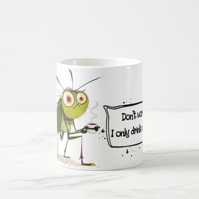 Caneca De Café Organic Mosquito Cartoon – Funny Quote	 (Centro)