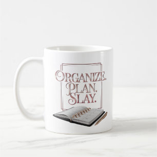 Caneca De Café Organize o Planejador Elegante de Rosa Dourado do 