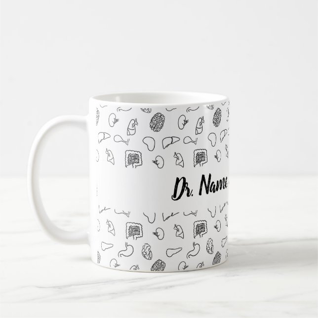 Caneca De Café Órgãos Médicos Personalizados (Esquerda)