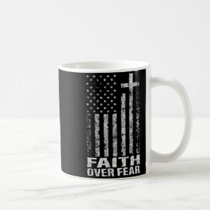 Caneca De Café Orgulho Americano Nossa Bandeira Fé Sobre Medo Bíb