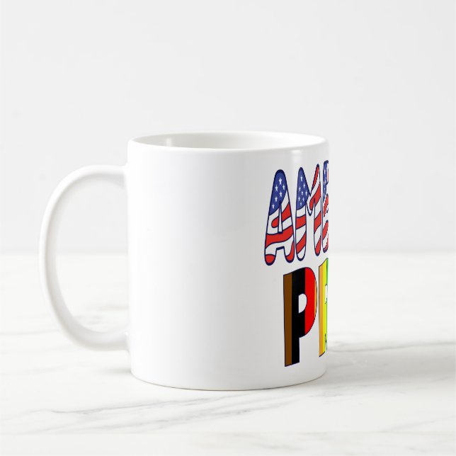Caneca De Café Orgulho Americano - Orgulho LGBTQ+ América Mês 4 d (Esquerda)