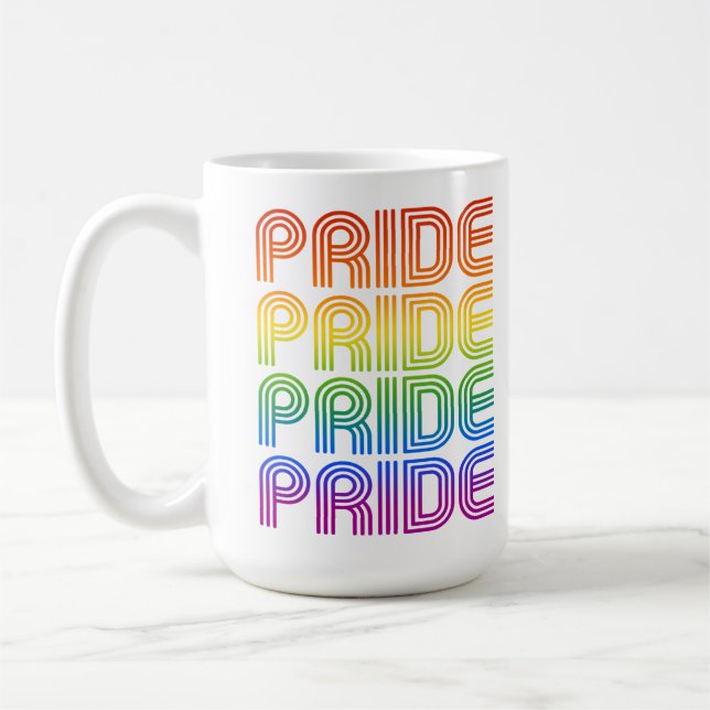 Caneca De Café Orgulho Arco-íris Retro (Esquerda)