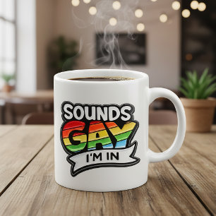 Caneca de Café Orgulho Arco-Íris Soa Gay Estou Den