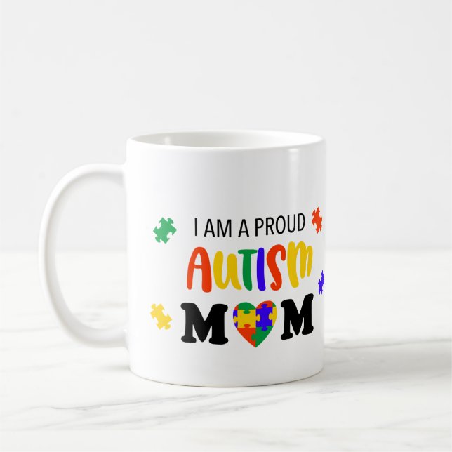 Caneca De Café Orgulho Autismo Mãe Mug (Esquerda)