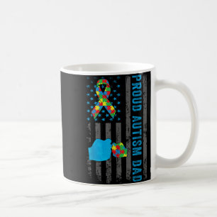 Caneca De Café Orgulho Autismo Pai Americano Bandeira Usa Autism
