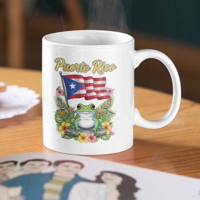 Caneca De Café Orgulho Boricua Sapo Porto Rico Coquí (Puerto Rico Coquí Frog Boricua Pride Coffee Mug)
