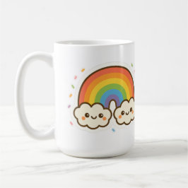 Caneca De Café Orgulho Colorido do Arco-Íris Kawaii