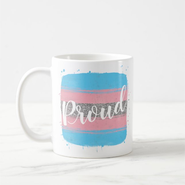 Caneca De Café Orgulho da Bandeira Transgênero (Esquerda)