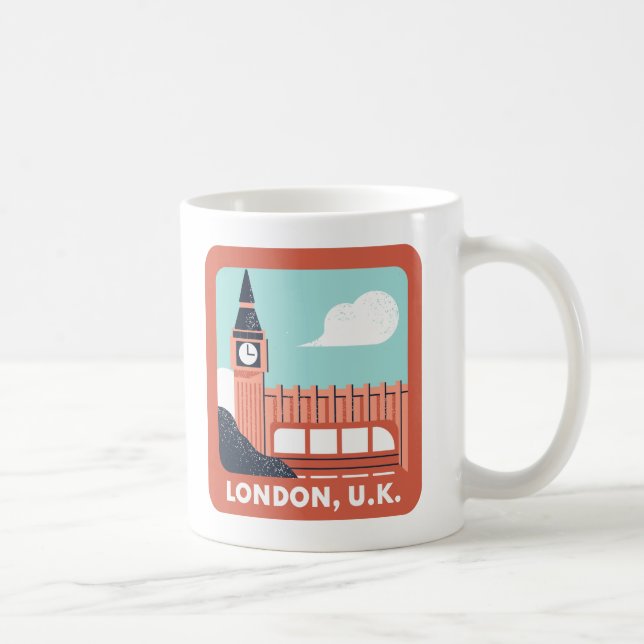 Caneca De Café Orgulho da Cidade Retro em Skyline, em Londres (Direita)