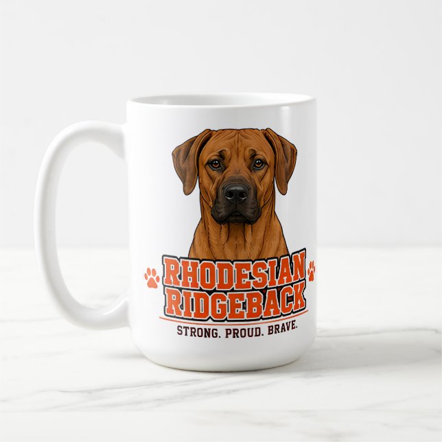 Caneca De Café 🐾 Orgulho da Família do Rhodesian Ridgeback 🐾 (Esquerda)