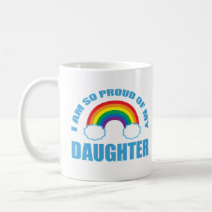 Caneca De Café Orgulho da minha filha Rainbow Orgulho gay Pai