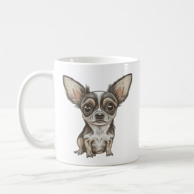 Caneca De Café Orgulho de Chihuahua Mãe | Cachorro Engraçado (Esquerda)