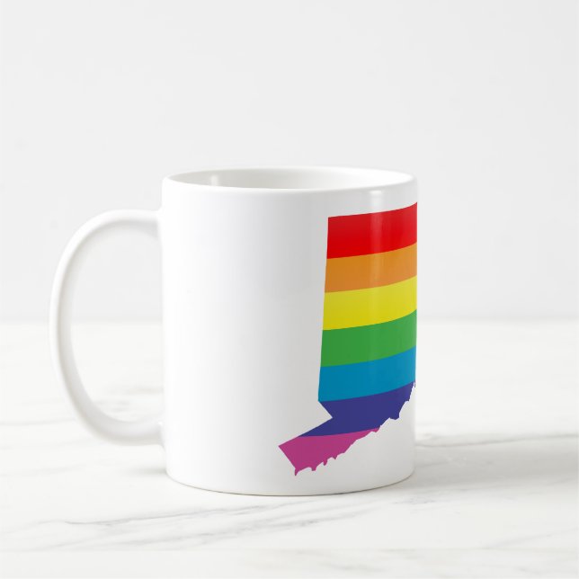 Caneca De Café orgulho de connecticut. listrado (Esquerda)