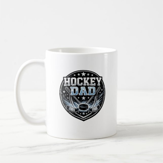 Caneca De Café Orgulho de Pai de Hockey Presente de Disco de Hóqu (Esquerda)