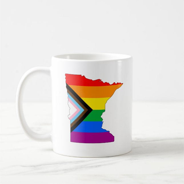 Caneca De Café Orgulho de Progresso LGBTQ do Orgulho Estatal de M (Esquerda)