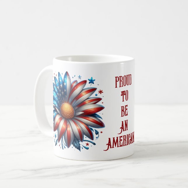Caneca De Café Orgulho de ser americano - 4 de julho Coffee Mug (Frente Esquerda)