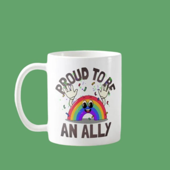 Caneca De Café Orgulho De Ser Uma Celebração Ally Rainbow (Criador carregado)