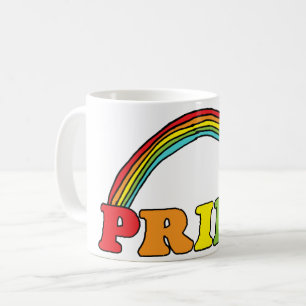 Caneca De Café Orgulho de texto e arco-íris