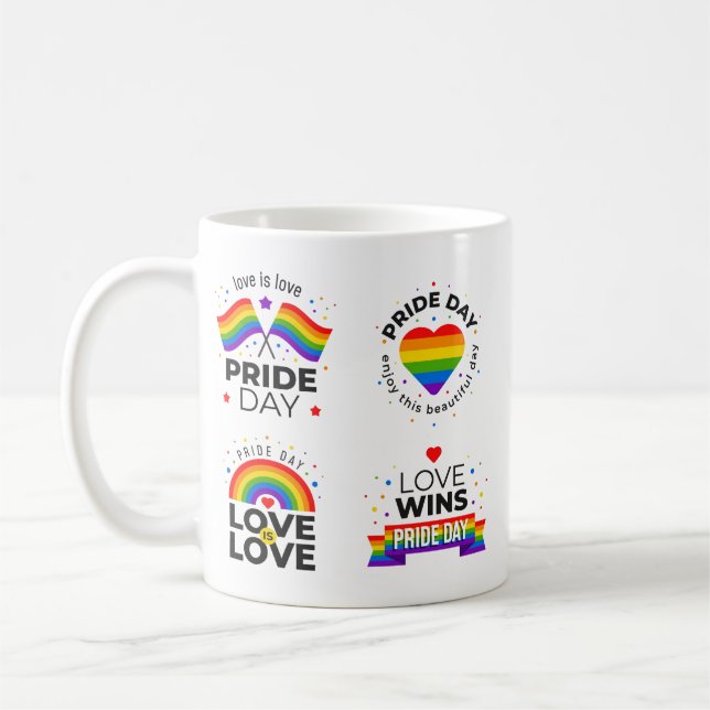 Caneca De Café Orgulho Dia Arco-Íris (Esquerda)